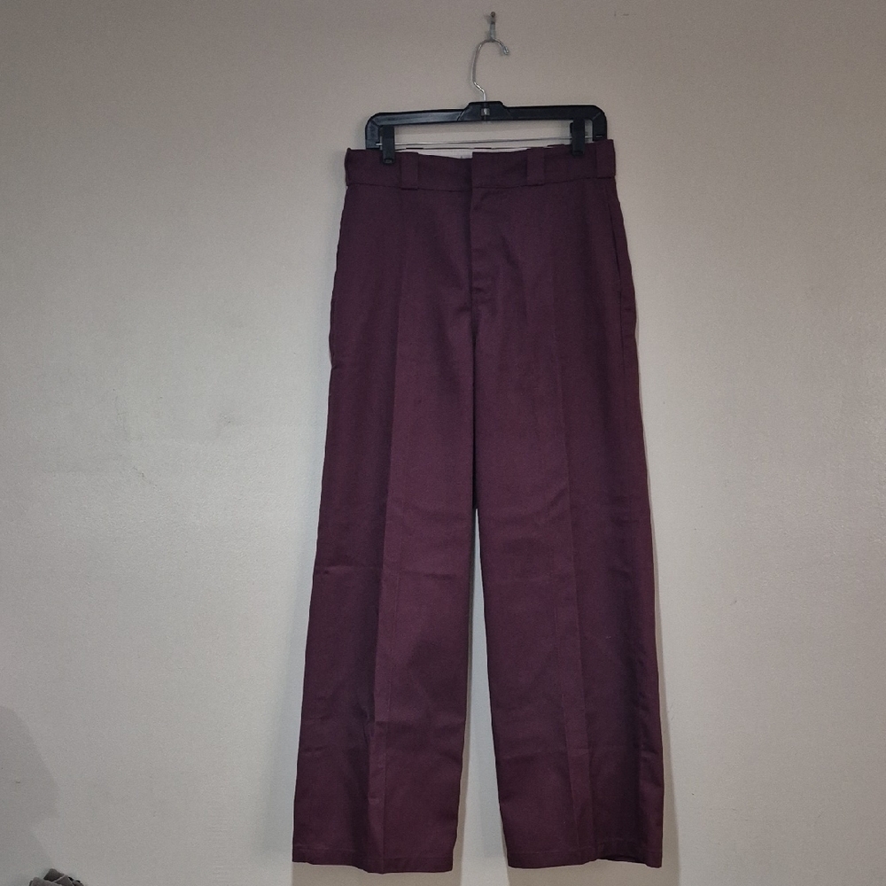 Dickies Women's Burgandy Wide leg Dress Pants